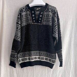 Dale of Norway Wool Isle Snowflake Crewneck Sweater